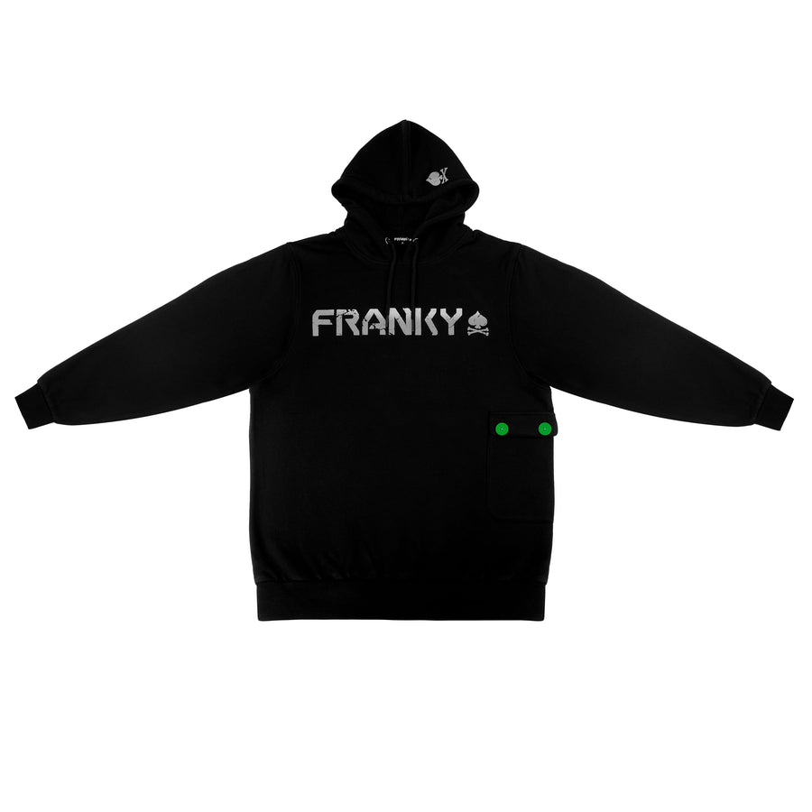 Hoodie mit FRANKY-Logo in Silber