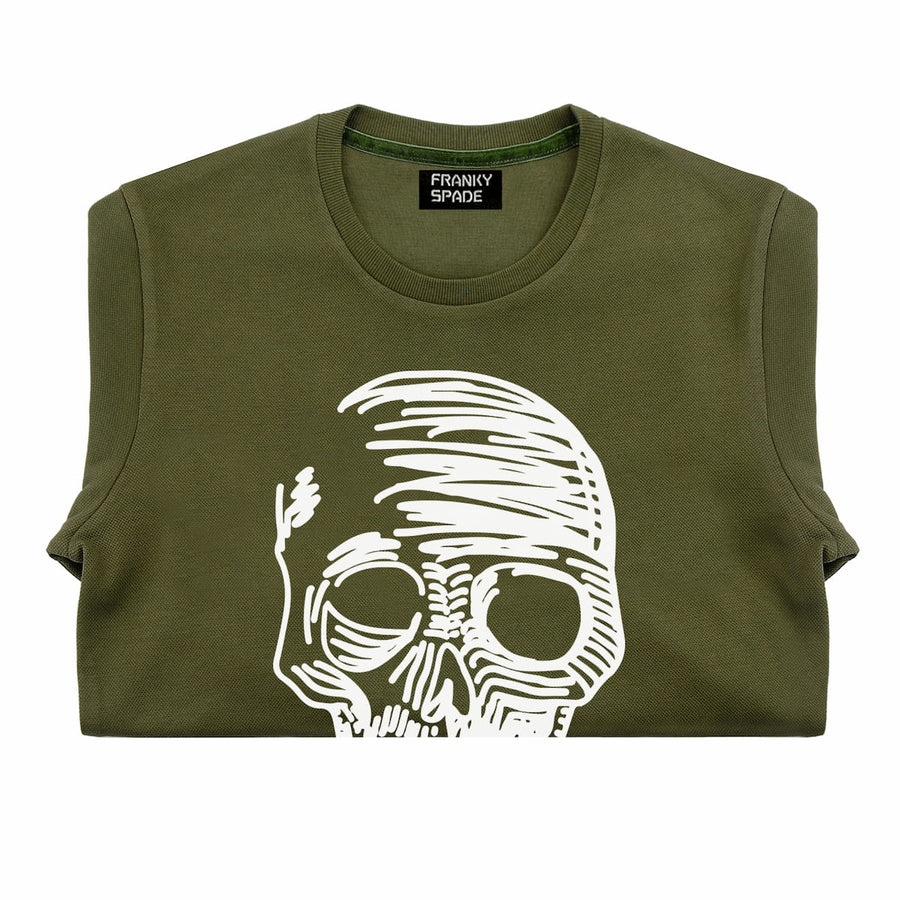 T-Shirt langarmig mit Totenkopf SKS11