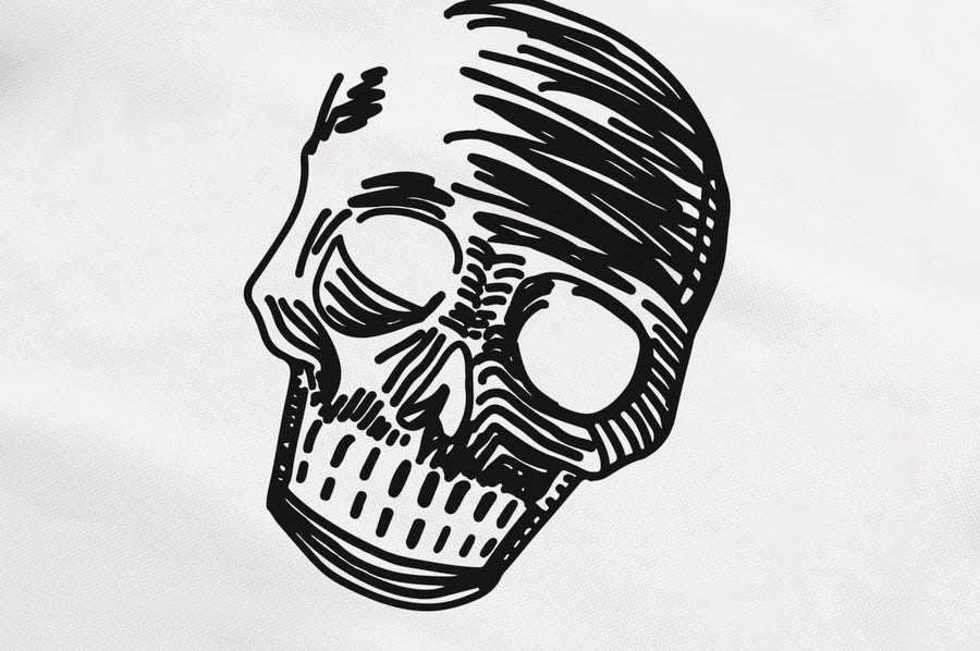 T-Shirt langarmig mit Totenkopf SKS11