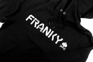 带FRANKY标志的连帽衫，白色