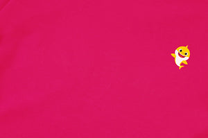 T-Shirt long arm Baby Shark "Logoline" cherry pink