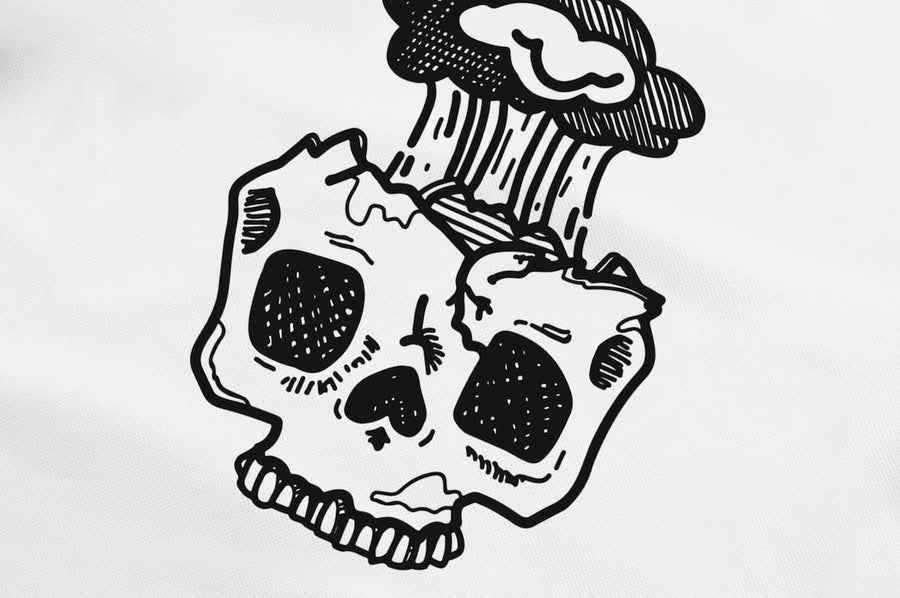 T-Shirt long arm with Skull SKS12